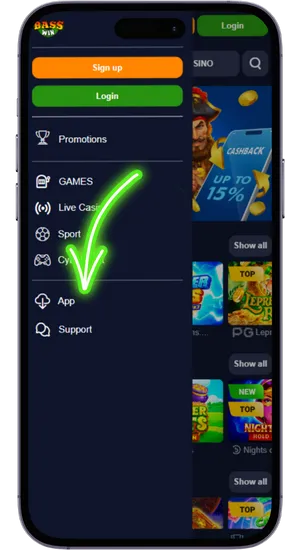 Button in the Menu